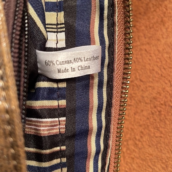 Jesslyn Blake leather satchel canvas and leather metallic color canvas - Picture 5 of 9